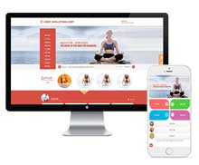 橙红大气瑜伽美容健身企业官网织梦模板+wap手机端同步dede58商业模板下载